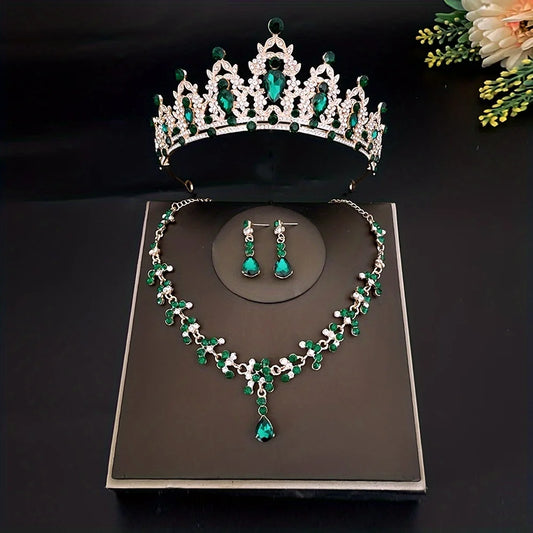 3pcs/set Crystal Bridal Jewelry Set