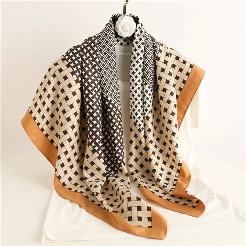 90*90Cm Square Scarf Twill Silk Bandana Pashmina