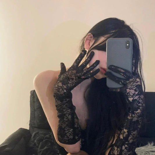 Elastic Passion Lolita Gothic Fingerless Retro Gloves