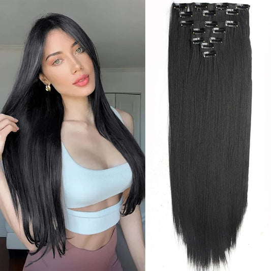 7Pcs/Set 16 Clips Hair Extension