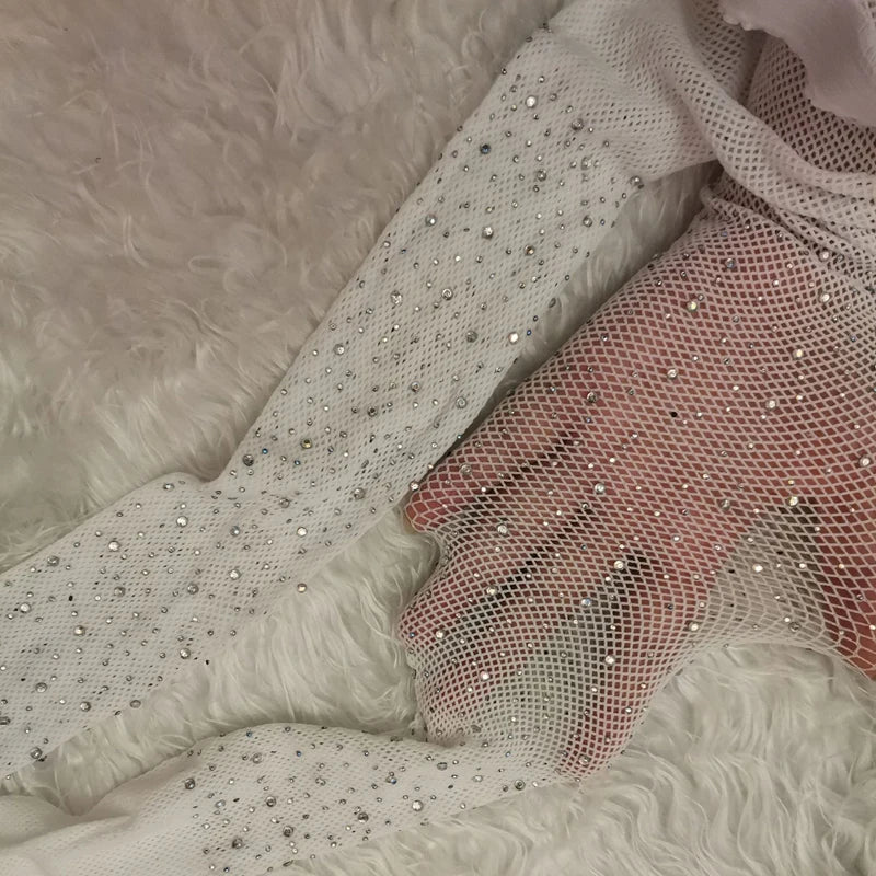 Fishnet Diamond Pantyhose Women  Fashion Shiny Net Tights