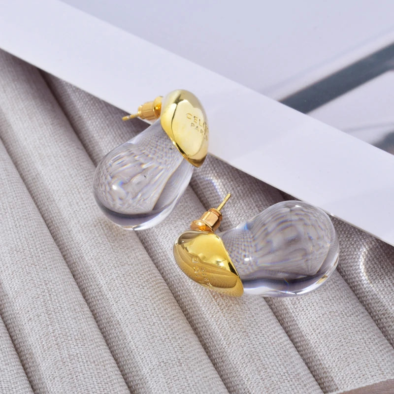 Resin Water Droplet Earrings