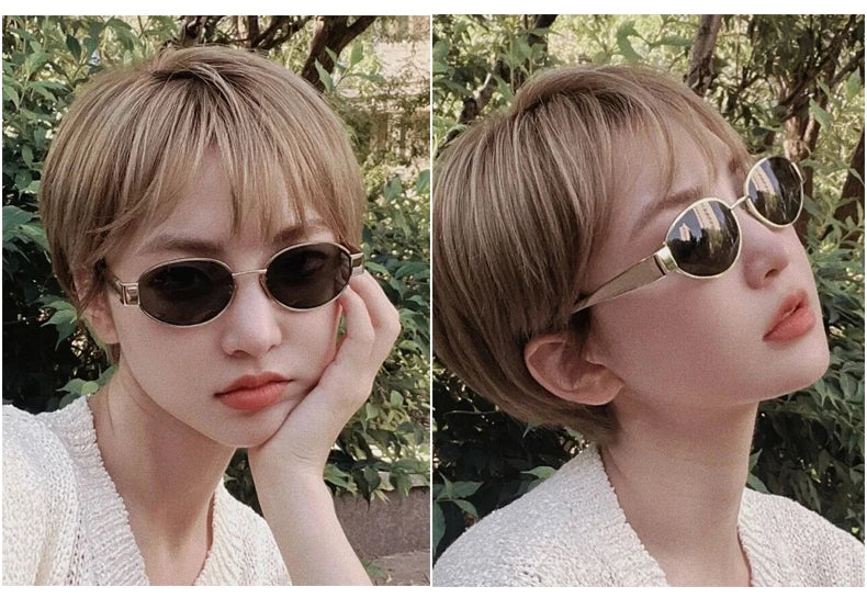 UV400 Sun Glasses Alloy Oval Eyewear