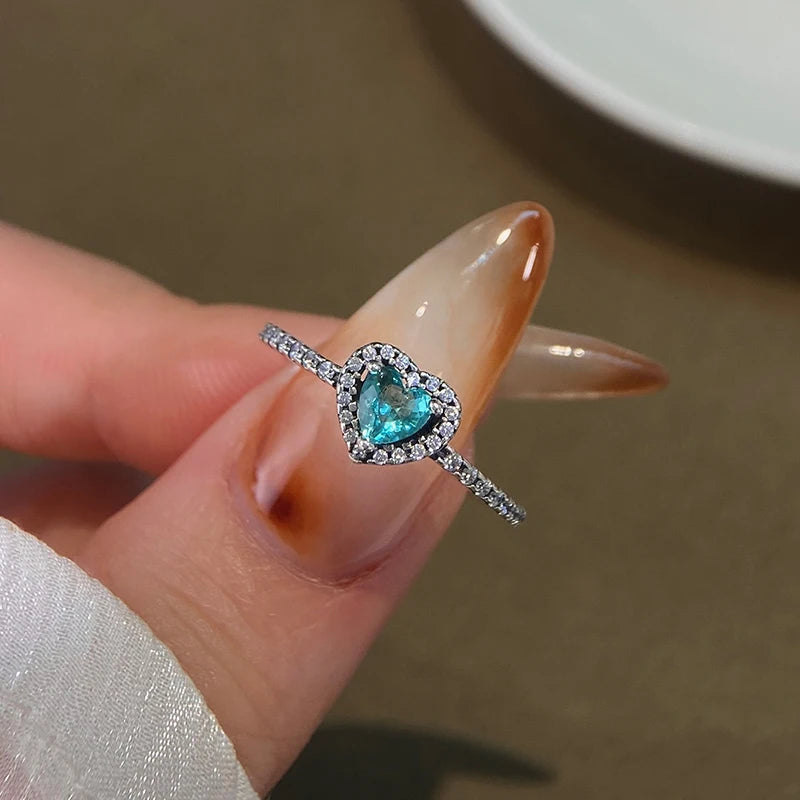 Zircon Shiny Love Heart Ring