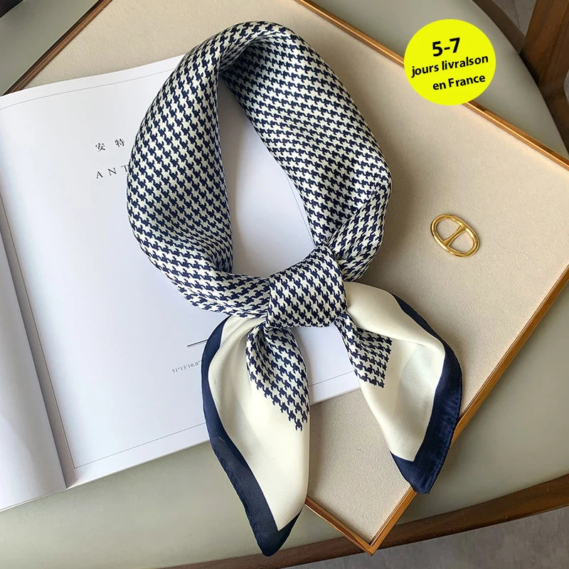 Silk Square Plaid Scarf