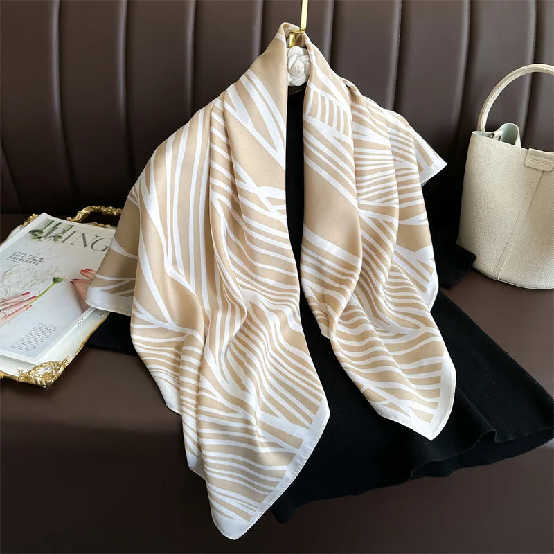 90*90Cm Square Scarf Twill Silk Bandana Pashmina