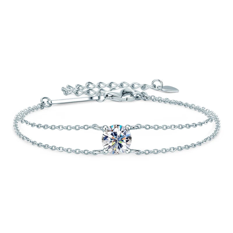 925 Sterling Silver Certified Double Chain Bracelets