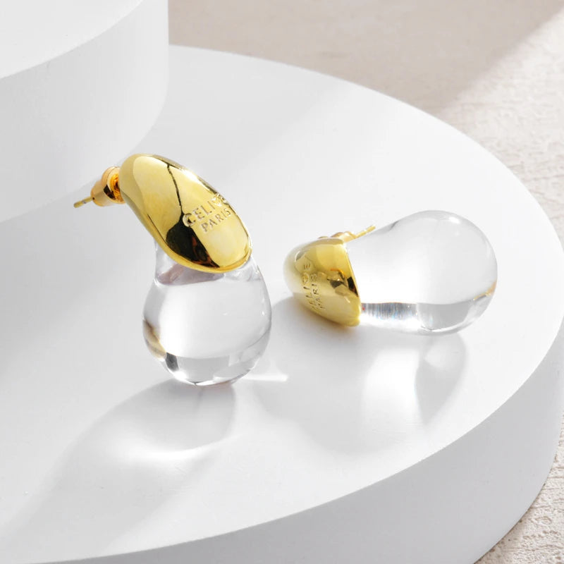 Resin Water Droplet Earrings