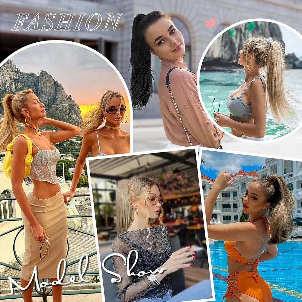 Synthetic Claw Clip Ponytail Hair Extension