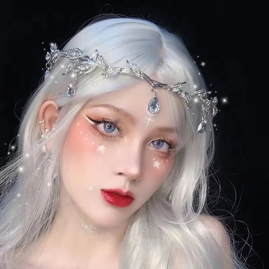 Vintage Fairy Crown Tiaras Crystal Leaves