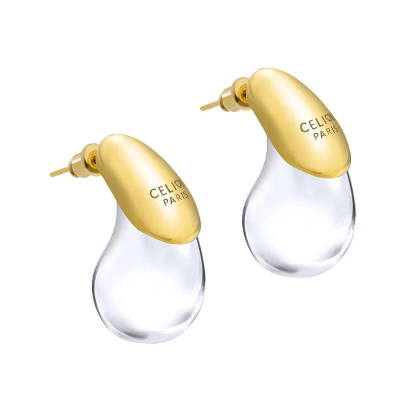 Resin Water Droplet Earrings