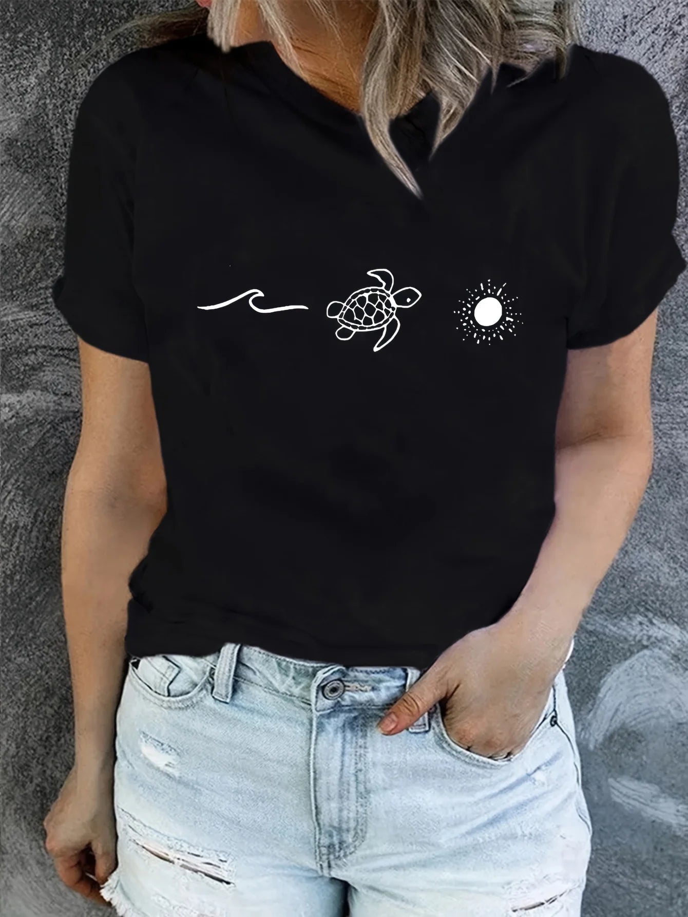 Easter Turtles Graphic Print T-shirt
