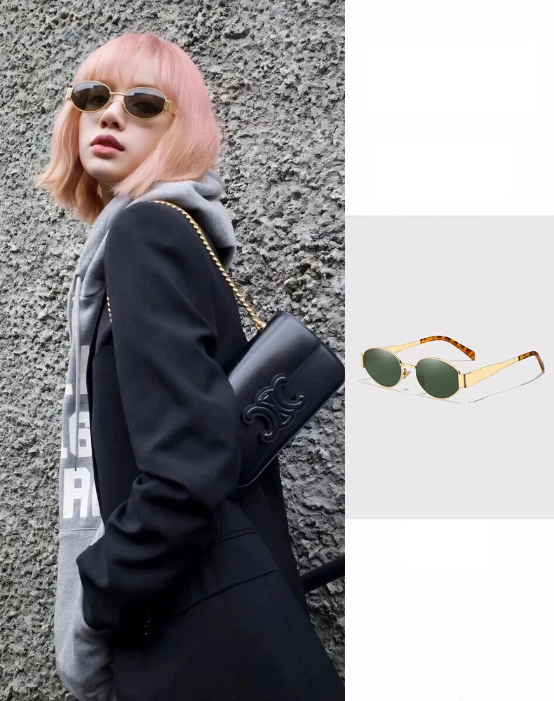 UV400 Sun Glasses Alloy Oval Eyewear