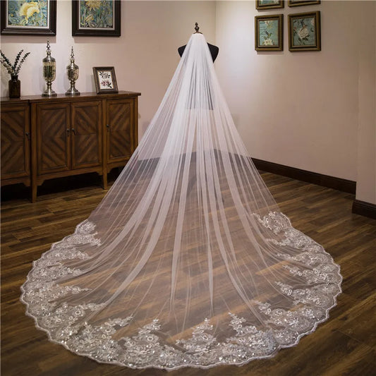 Wholesale white Ivory 3*3 Meter Cathedral wedding veils