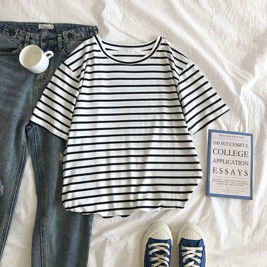 Short Sleeve Korean O-Neck T-Shirt