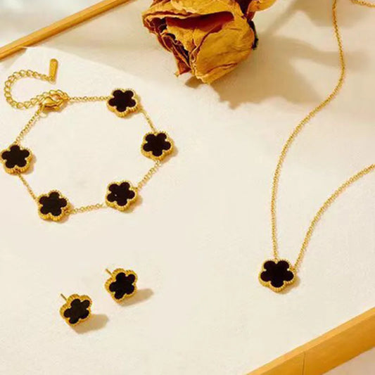 3 pieces of stainless steel plum blossom plant , women's jewelry set