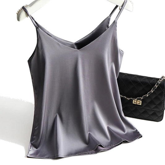 Spaghetti Strap Top Women Halter V Neck Basic