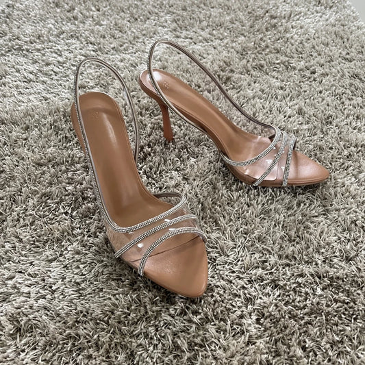 Transparent Heeled Sandals Elegant Pointed Toe