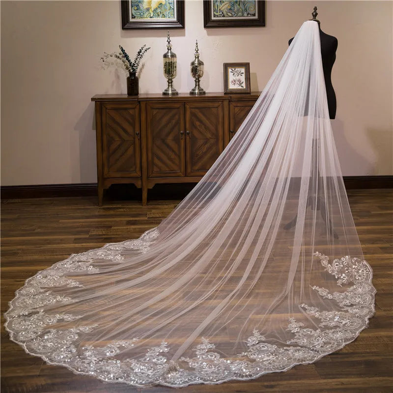 Wholesale white Ivory 3*3 Meter Cathedral wedding veils