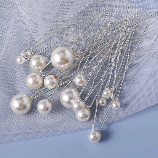 18Pcs Wedding Faux Pearl Hair Pins