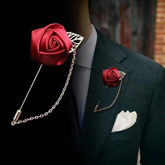 Burgundy Boutonnieres Wedding Accessories Groom