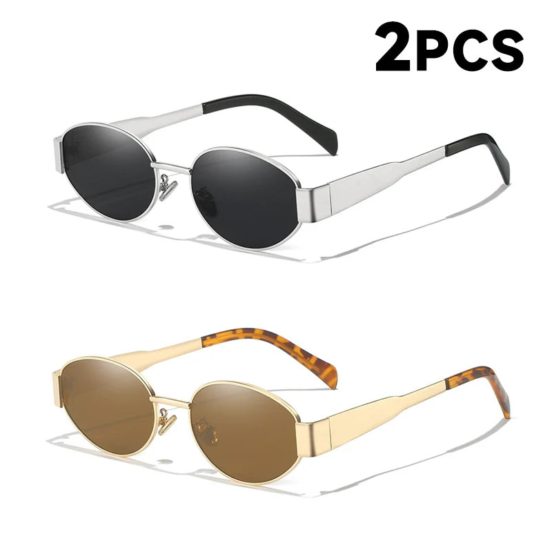 UV400 Sun Glasses Alloy Oval Eyewear