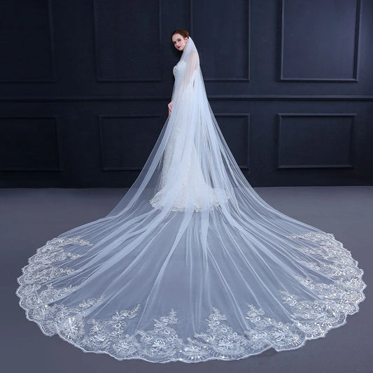 Wedding Veils Lace Appliques bridal veil