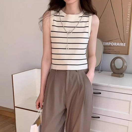 Stretch Vest Basic Versatile Short Top