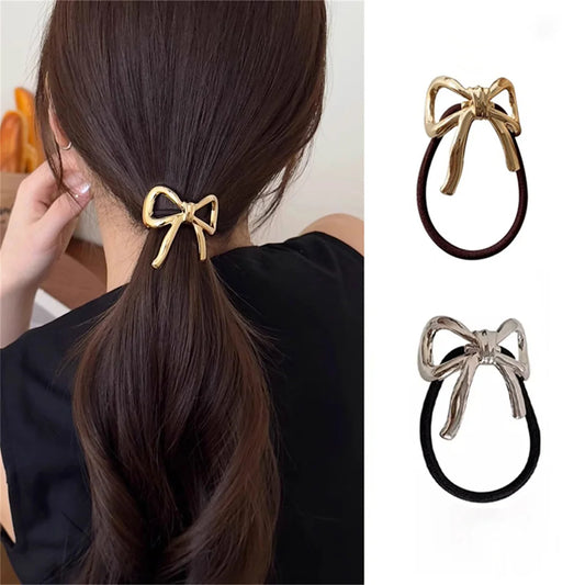 Sweet Hair Tie Alloy Bow