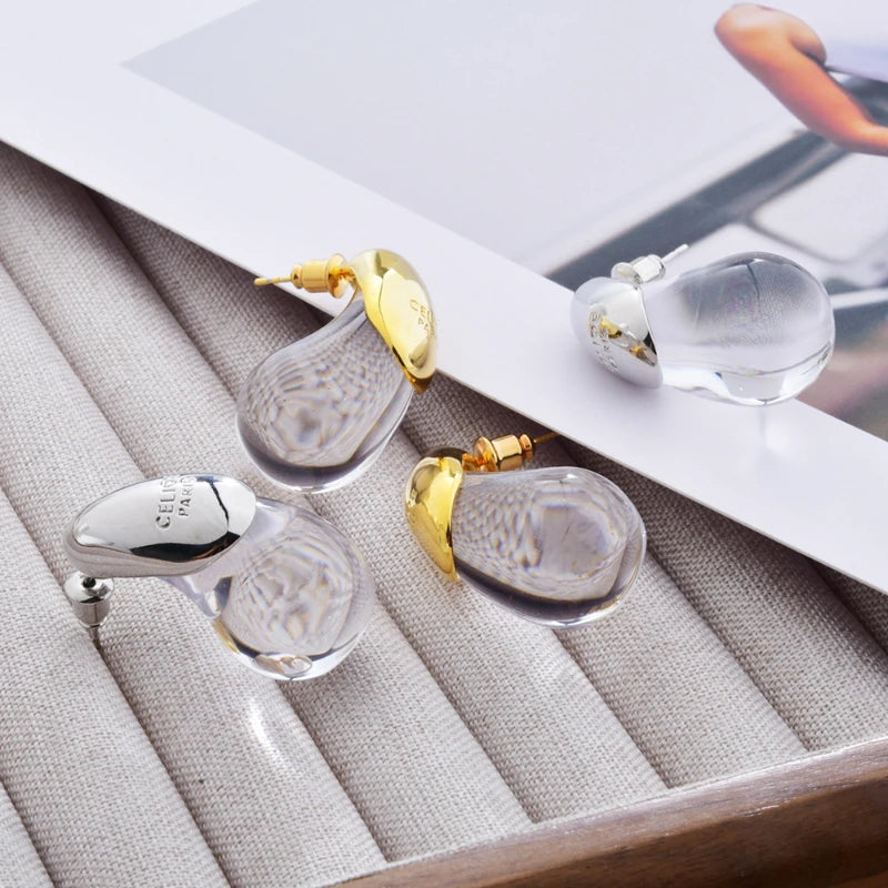 Resin Water Droplet Earrings
