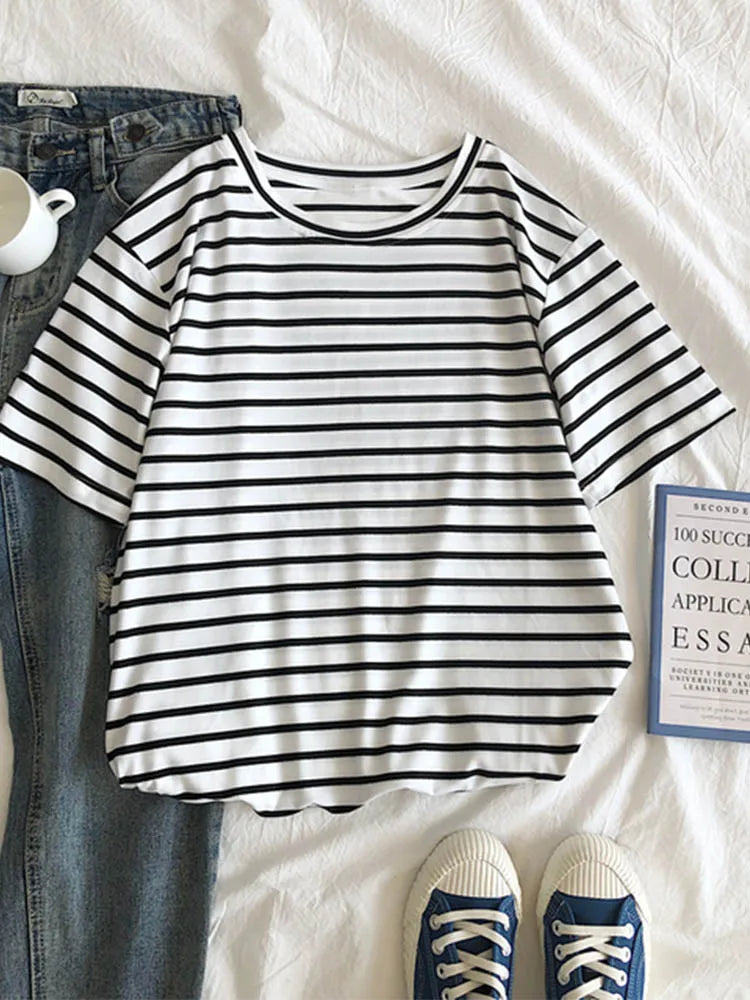 Short Sleeve Korean O-Neck T-Shirt