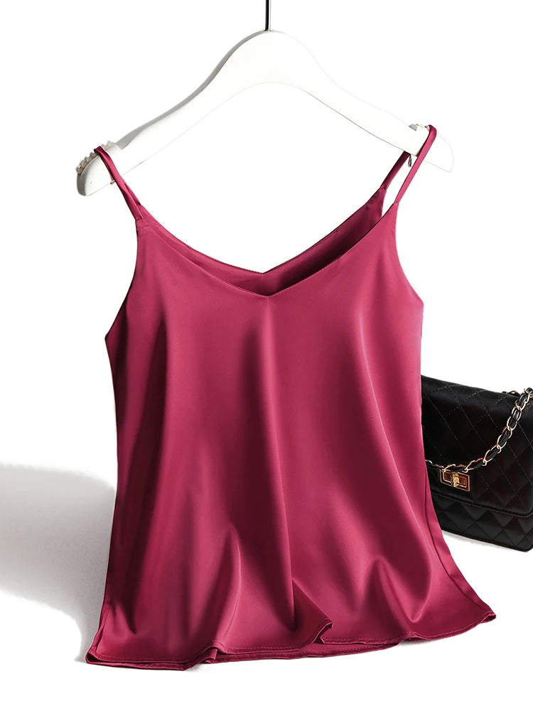 Spaghetti Strap Top Women Halter V Neck Basic
