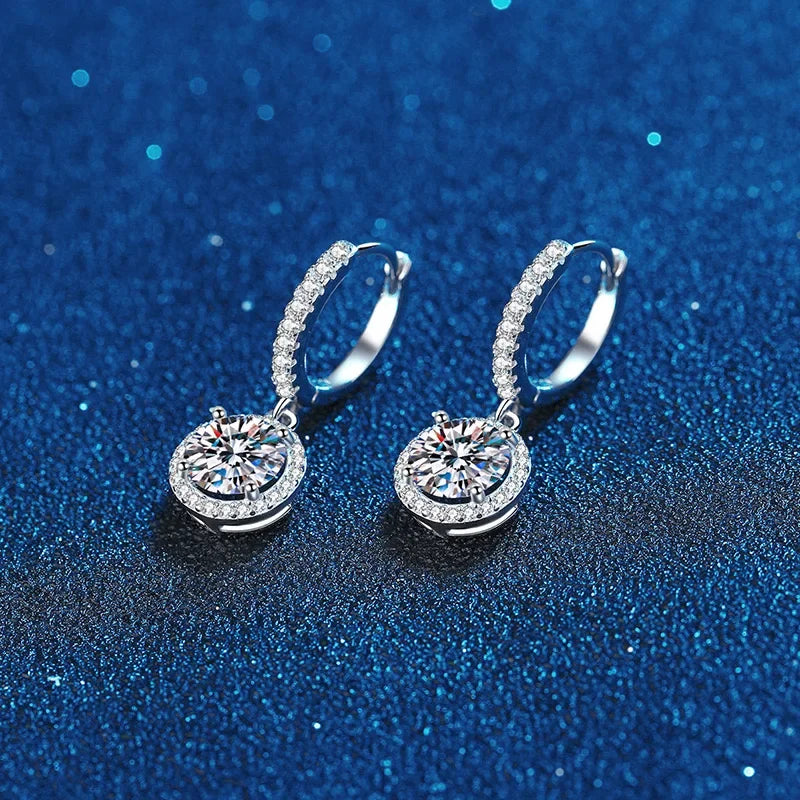Moissanite Round Earrings