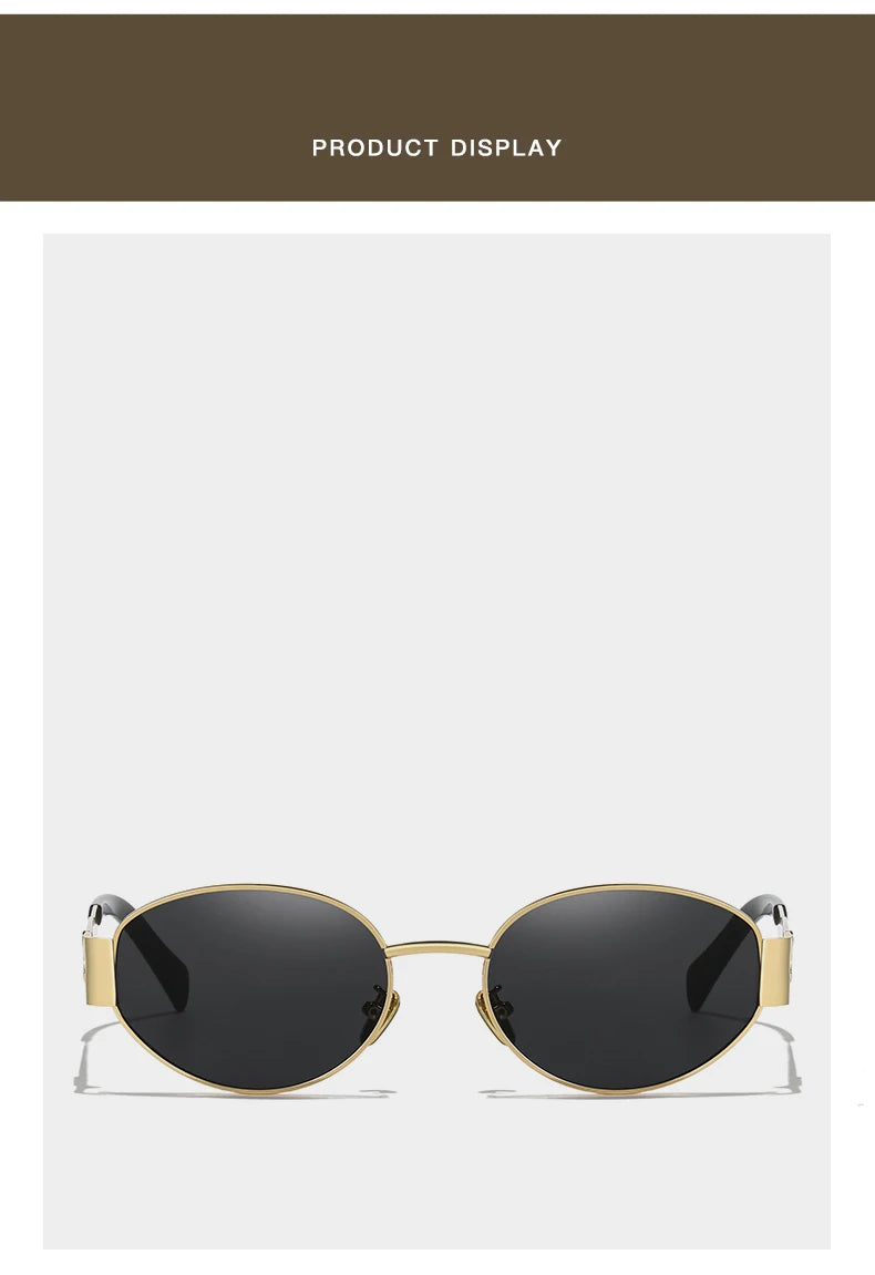 UV400 Sun Glasses Alloy Oval Eyewear