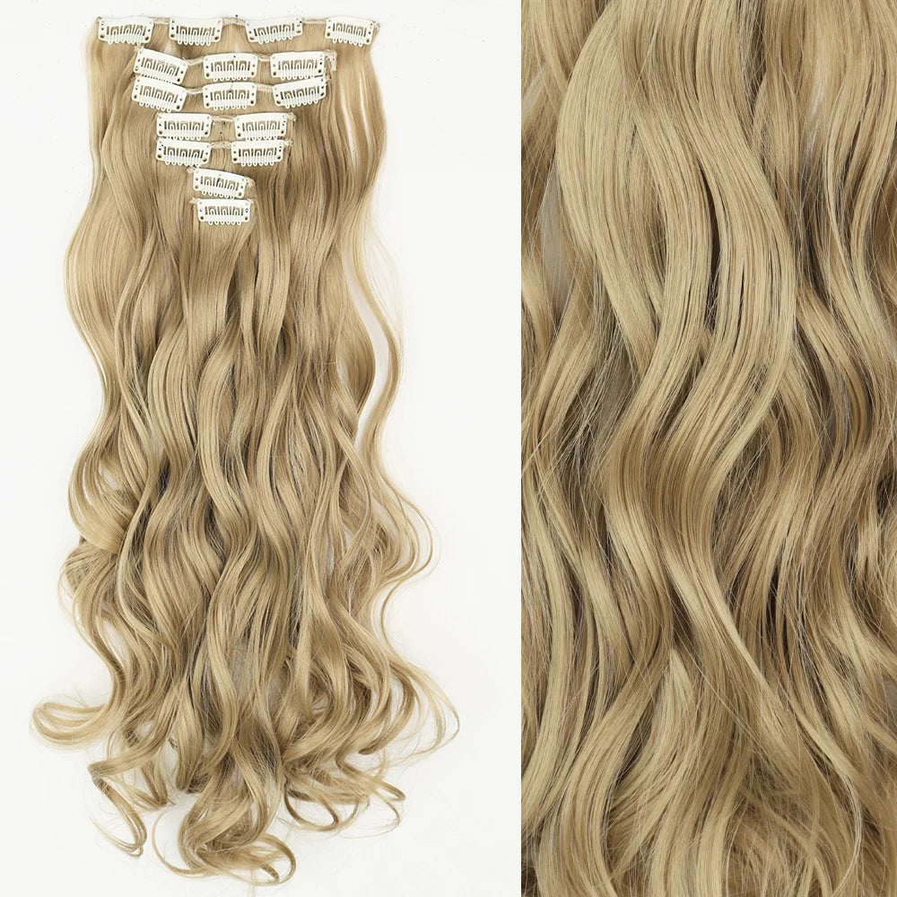7Pcs/Set 16 Clips Hair Extension