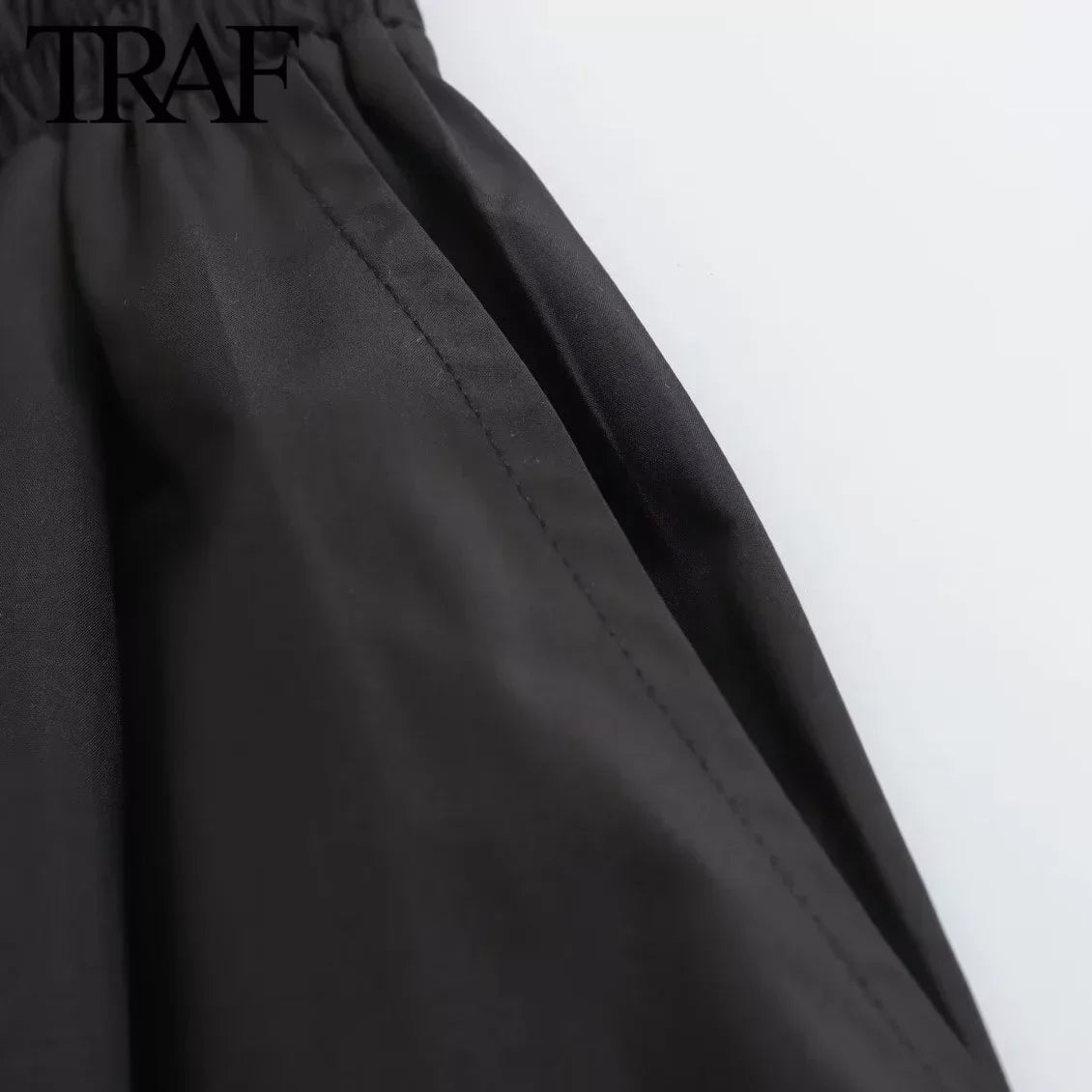 Black Wide Pleated Swing Vintage Chic High Waist Skirt