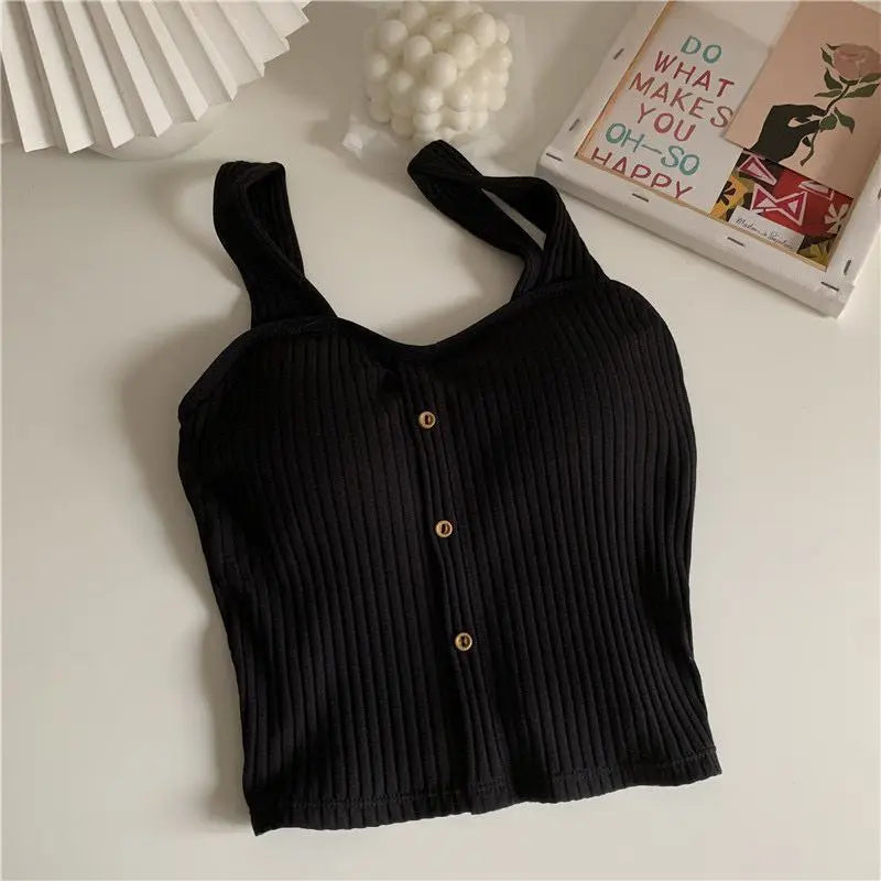 Women's Cropped Tops with Bra Pads