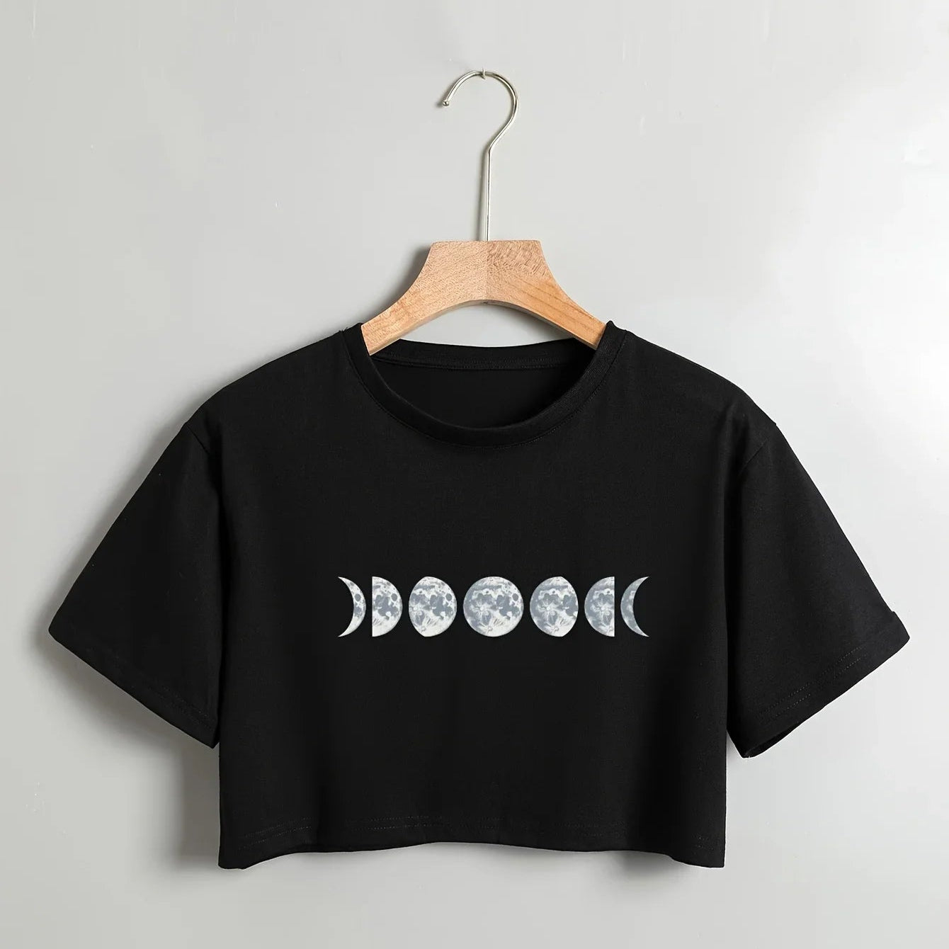 Moon Print Crew Neck T-shirt