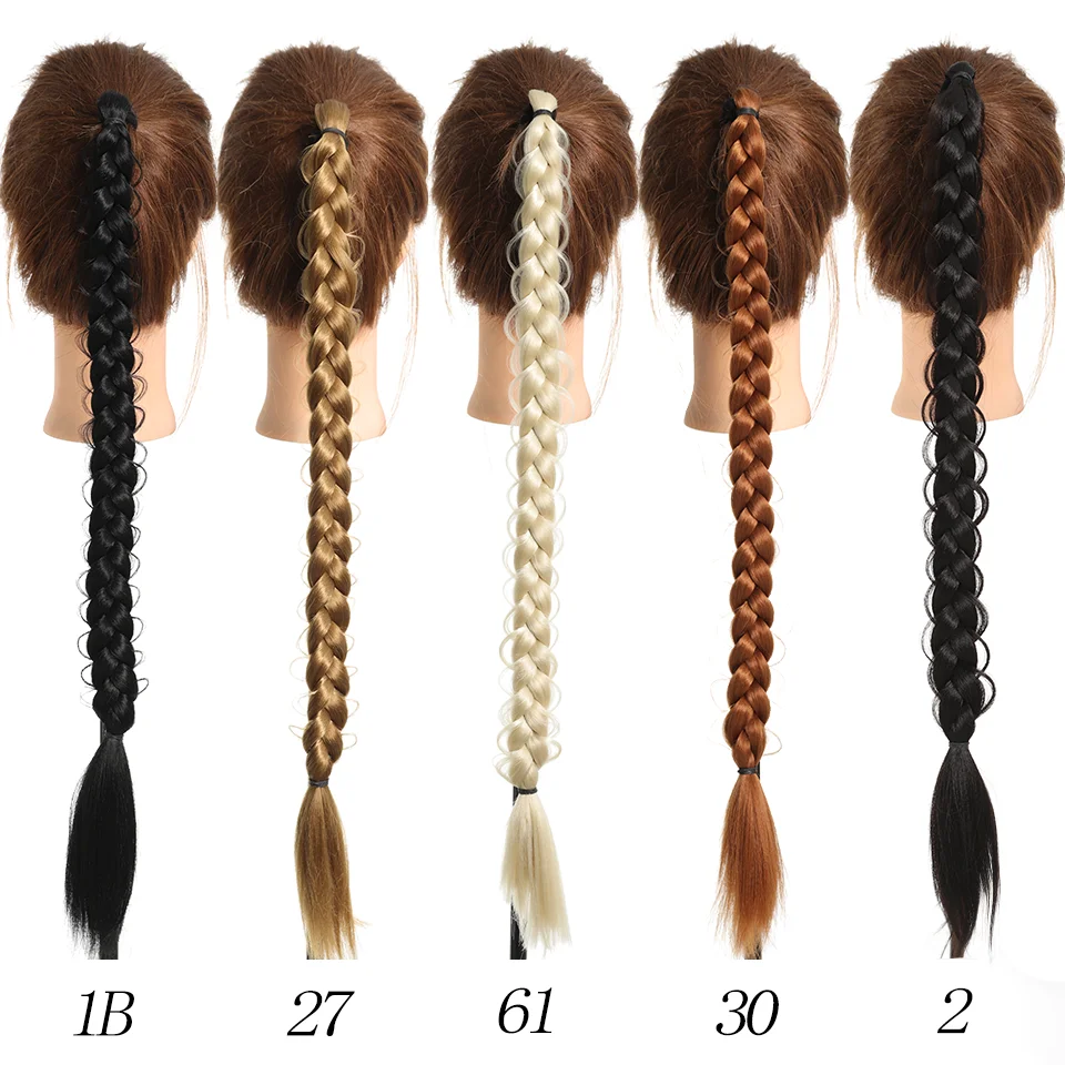 24 Inch Synthetic Long Braided Ponytail Hair Extensions