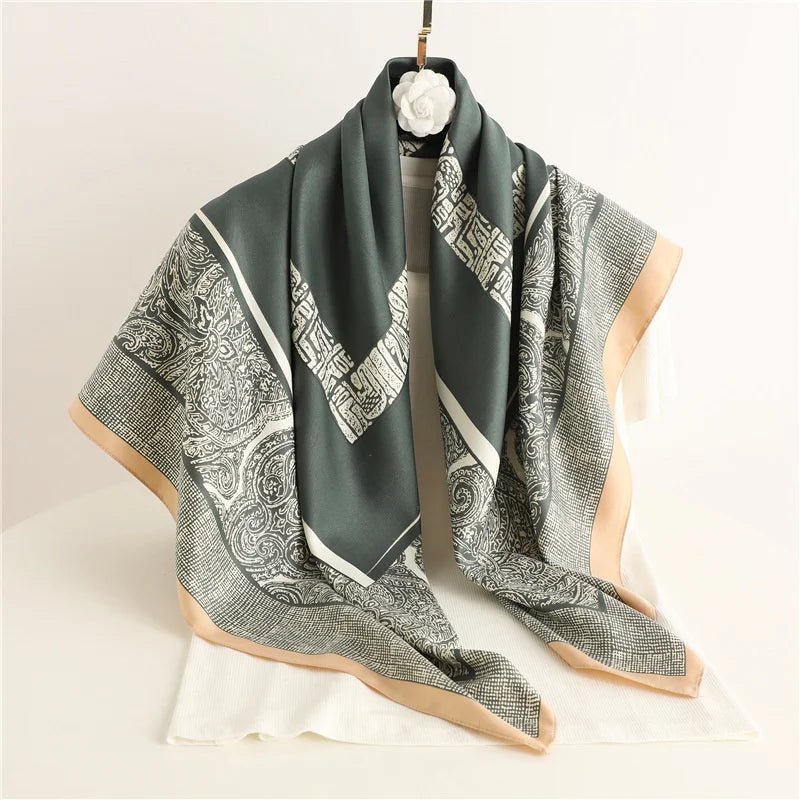 90*90Cm Square Scarf Twill Silk Bandana Pashmina