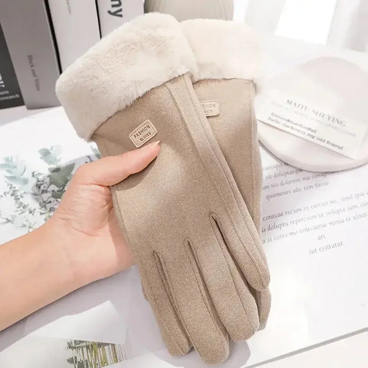Women Winter Thick Plush Gloves