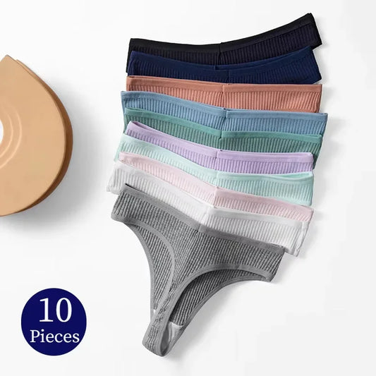 10PCS/Set Women's Panties Cotton Striped Underwear