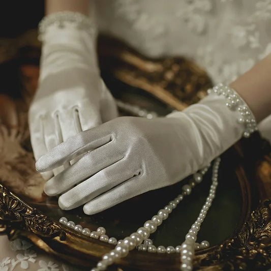 Bride Wedding Gloves Pearls Accessoires