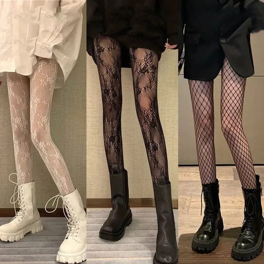 Classic Lolita Hollowed Out Lace Mesh Stockings