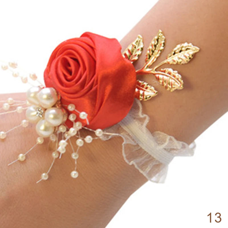 Bridesmaid Faux Rose Bracelet