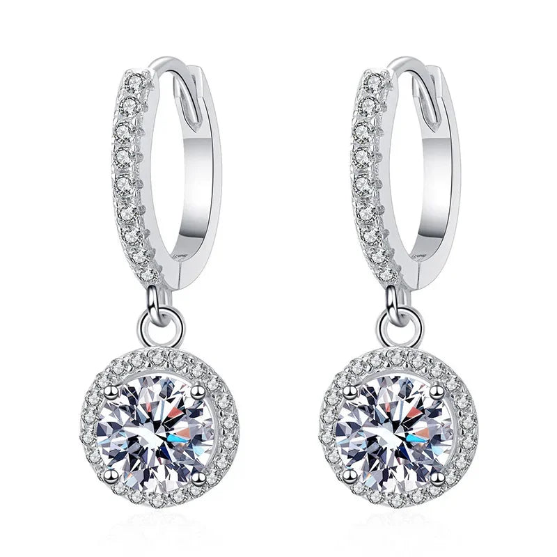 Moissanite Round Earrings