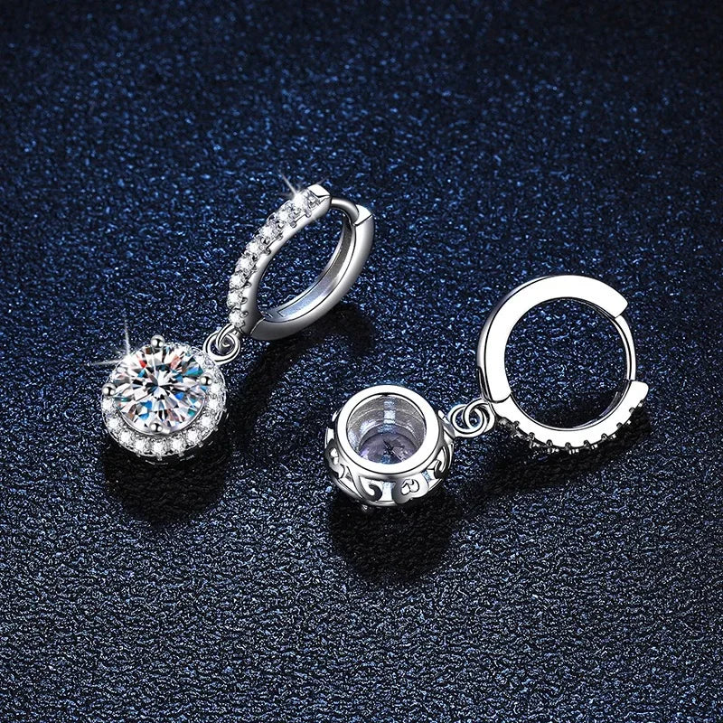 Moissanite Round Earrings