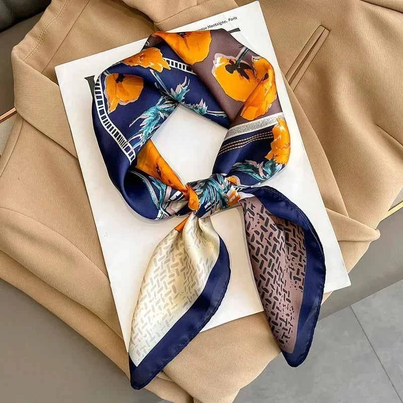 Luxury Design Print Silk Square Scarf
