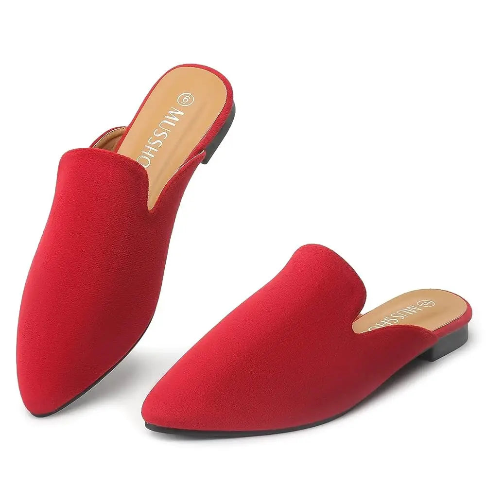 Suede Leather Slip-On Mules shoes