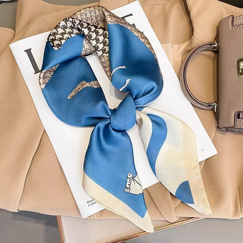 Luxury Design Print Silk Square Scarf